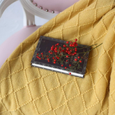 Yellow Knitted Tassels- Throw Blanket